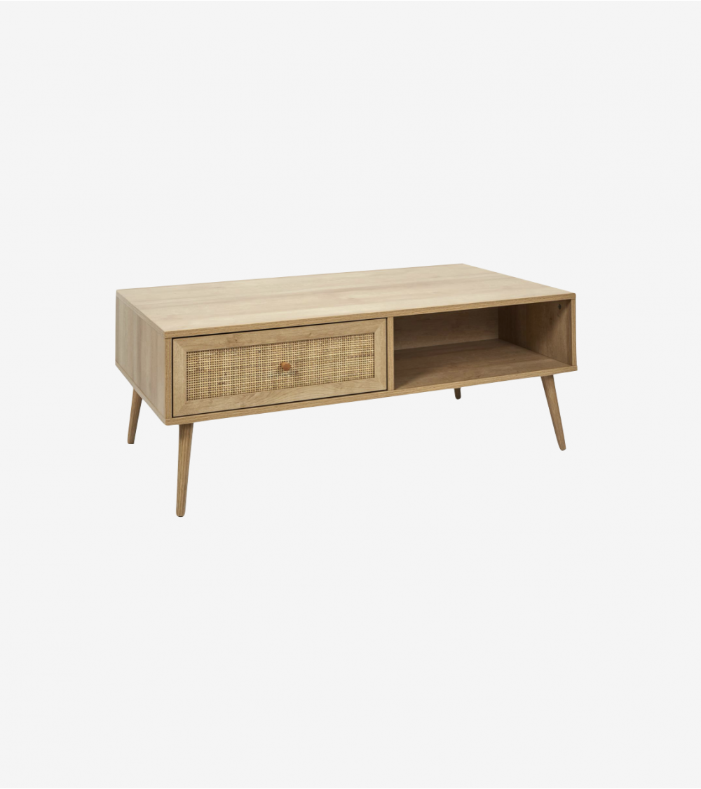 table-basse-rotin-bois