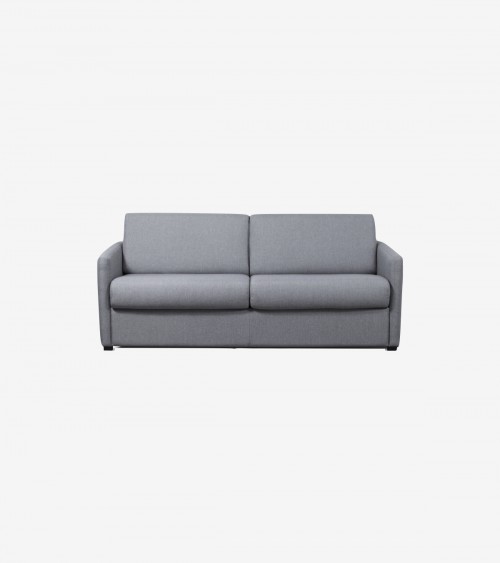 Canapé Convertible 3 Places Elena - Tissu Gris - Couchage 140 Cm - Mécanisme Express - Dimensions 185x90x88 Cm