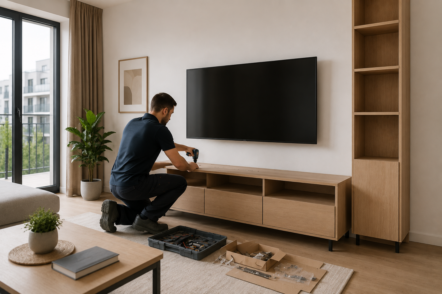 Montage de mobilier dans un programme immobilier