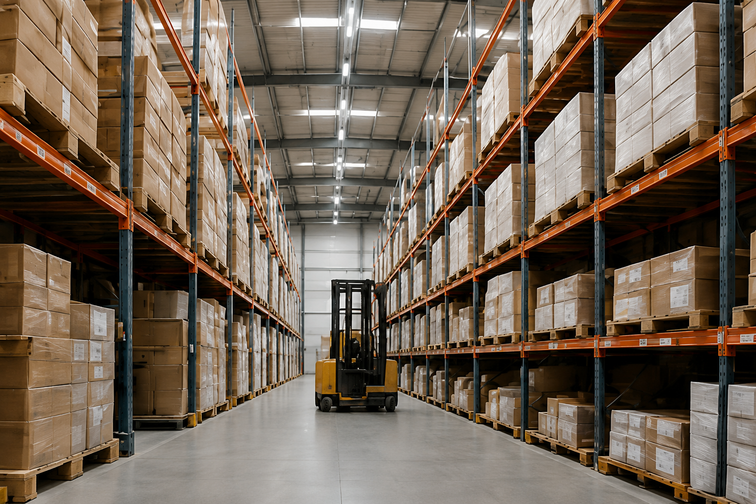Entrepôt logistique AMEUBLEA avec mobilier prêt à être livré